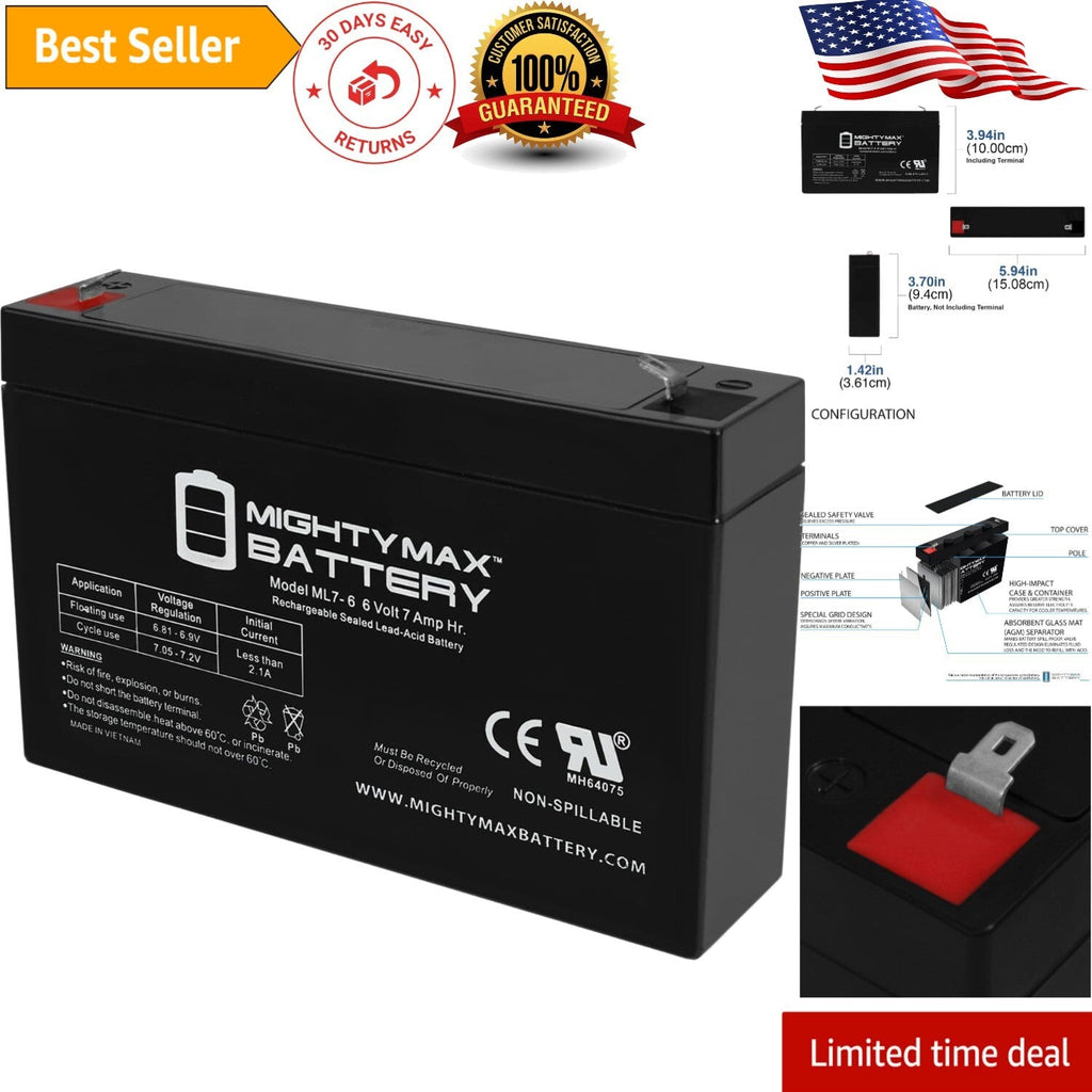 6V 7Ah Ride-On Car Battery with Long-Lasting Performance