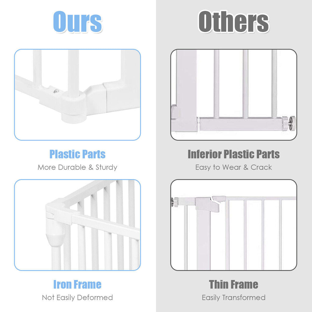 Versatile 8-Panel Metal Play Yard and Pet Barrier with Adjustable Wall Mount