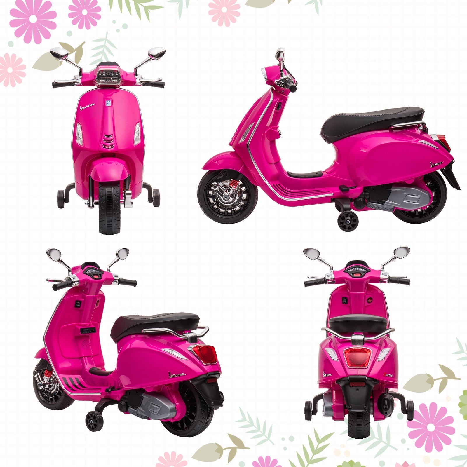 Licensed Pink Electric Kids Motorcycle with Music and FM Radio