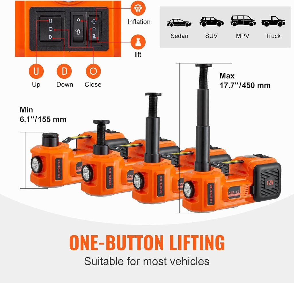 Electric Hydraulic Car Jack 5 Ton Capacity with Electric Impact Lift
