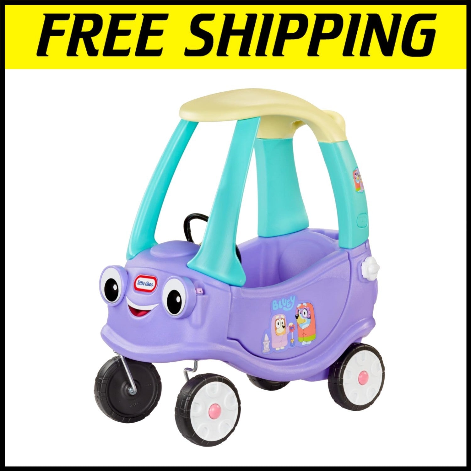 Colorful Bluey Ride-On Coupe with 9 Sounds for Toddlers Ages 1.5 to 5 Years