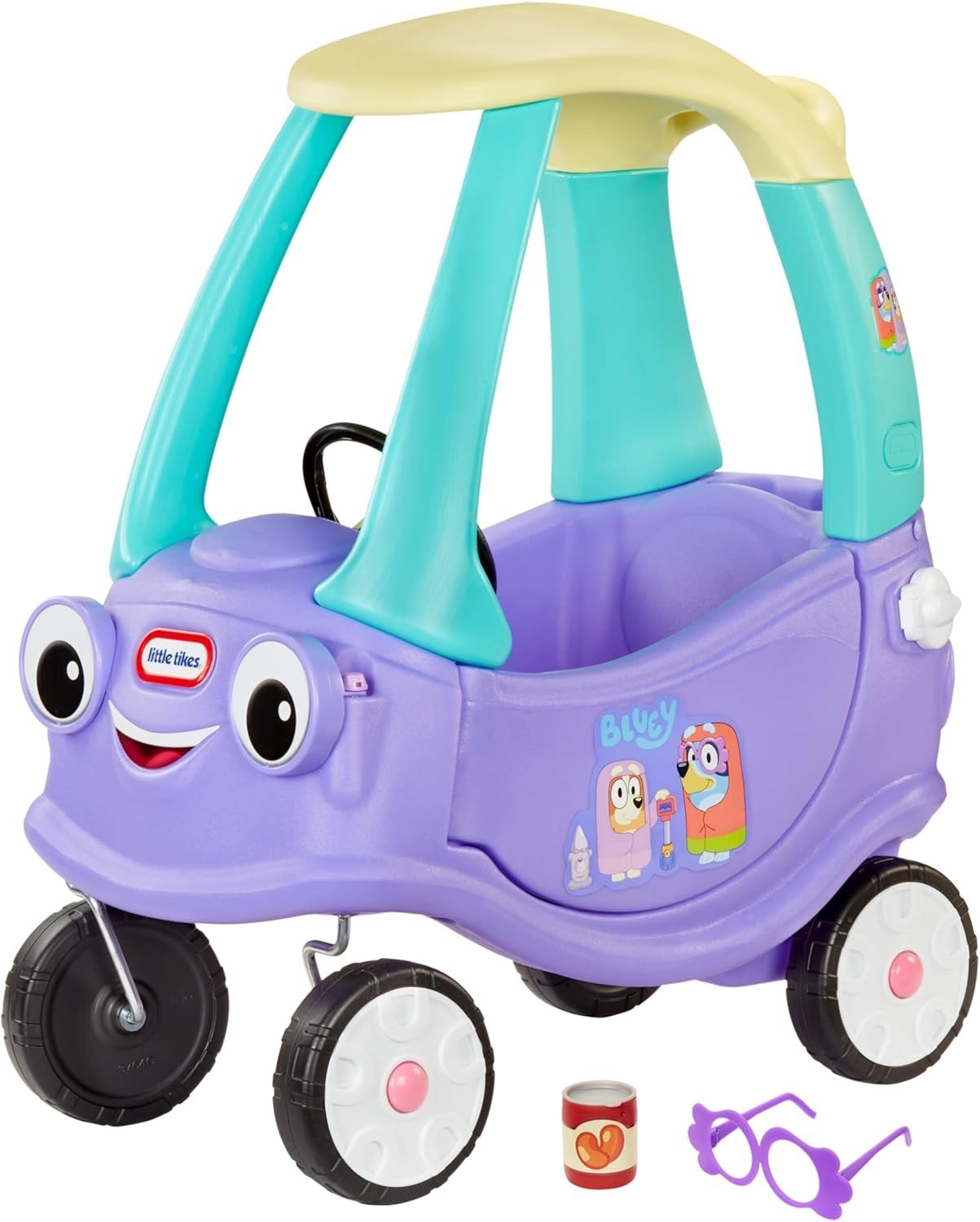 Colorful Bluey Ride-On Coupe with 9 Sounds for Toddlers Ages 1.5 to 5 Years