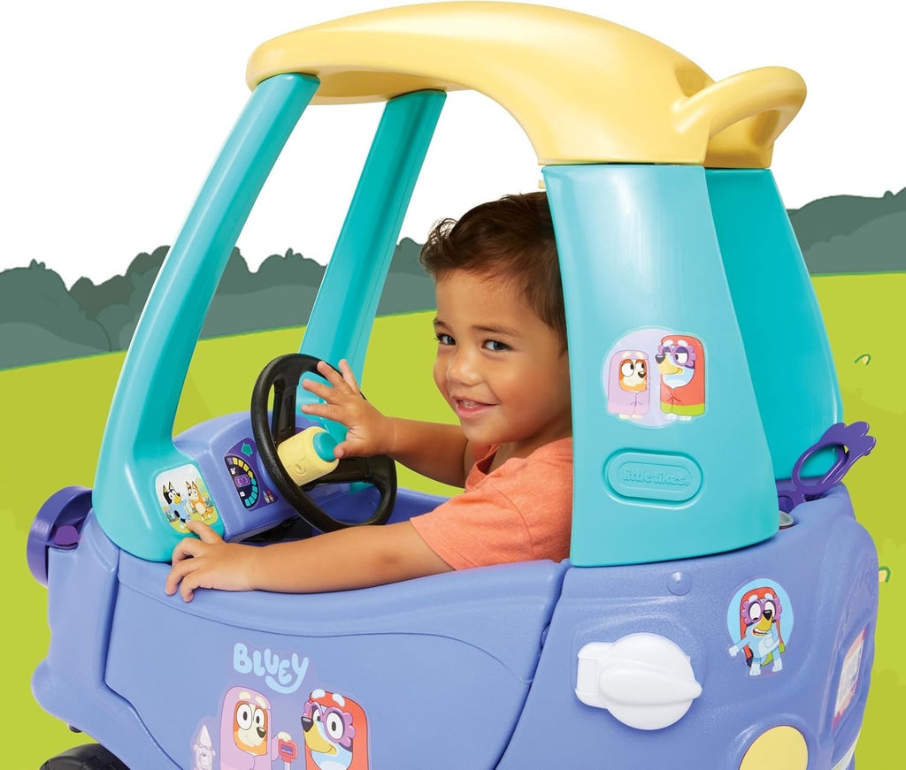 Colorful Bluey Ride-On Coupe with 9 Sounds for Toddlers Ages 1.5 to 5 Years