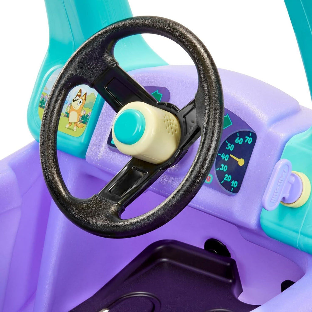 Colorful Bluey Ride-On Coupe with 9 Sounds for Toddlers Ages 1.5 to 5 Years