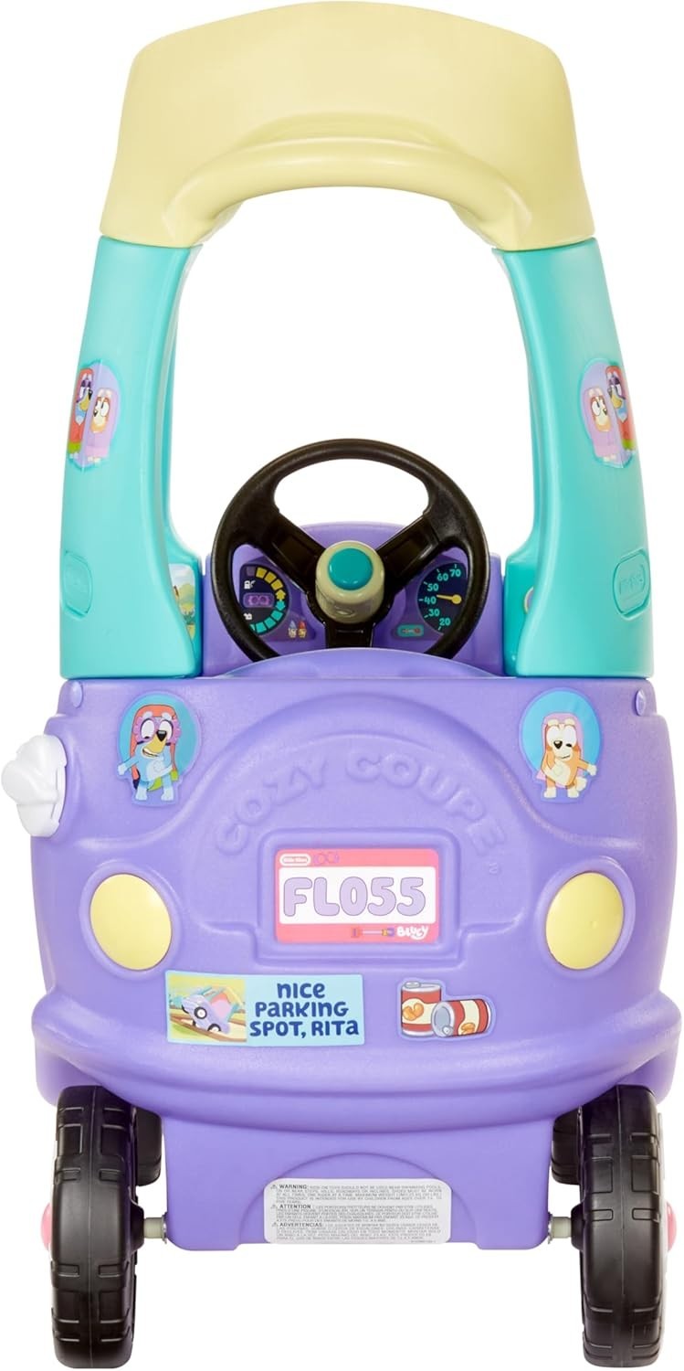 Colorful Bluey Ride-On Coupe with 9 Sounds for Toddlers Ages 1.5 to 5 Years