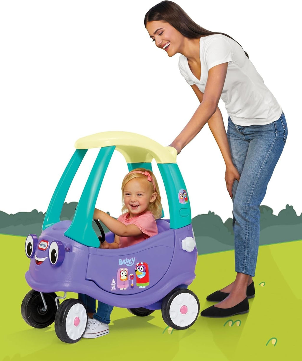 Colorful Bluey Ride-On Coupe with 9 Sounds for Toddlers Ages 1.5 to 5 Years