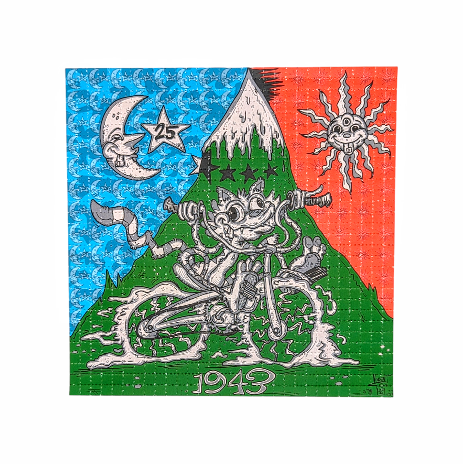 Vincent Gordon “Bike Day 2021 (Cat)” Blotter Print