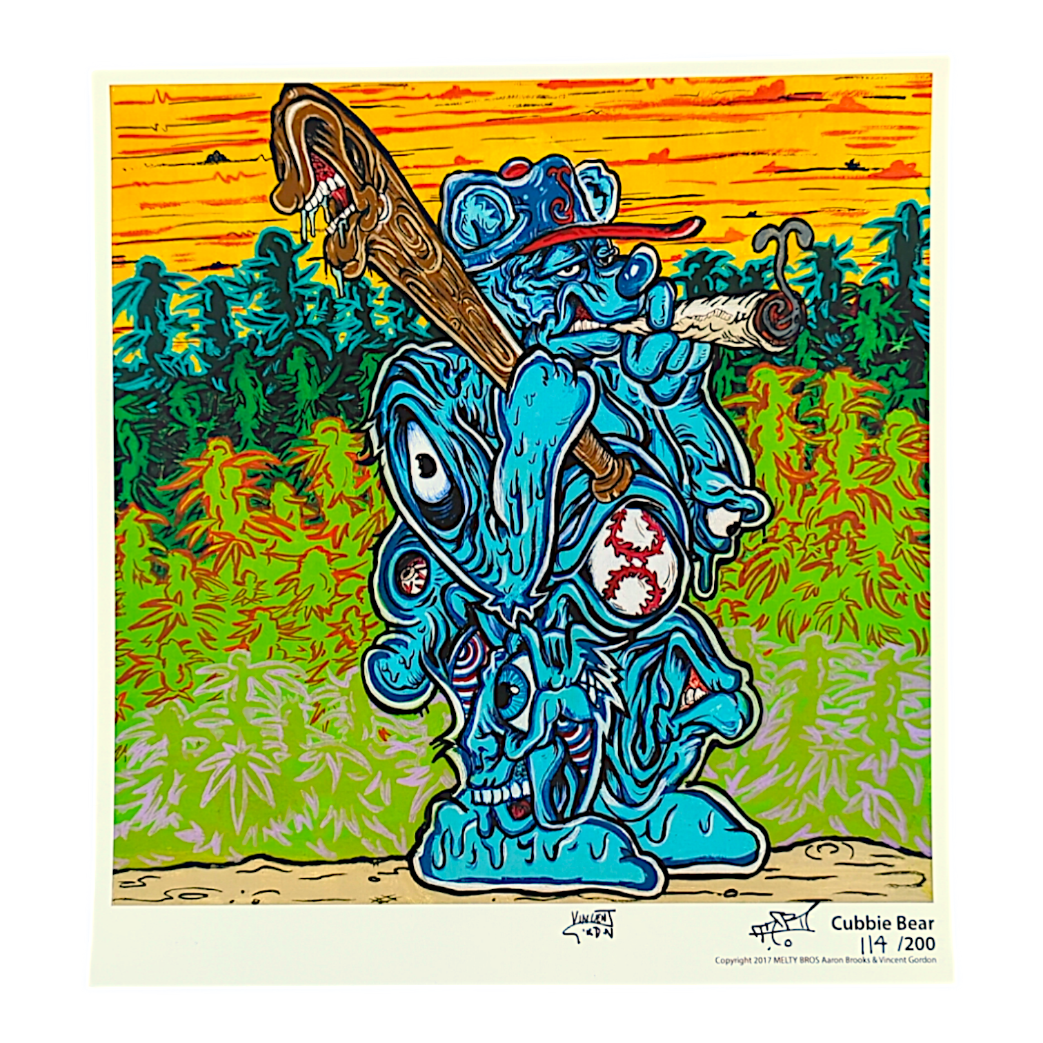 Vincent Gordon x Aaron Brooks (Melty Bros) “Cubbie Bear” Print