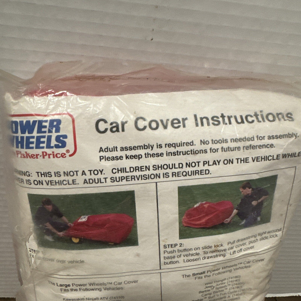 Vintage 1999 Small Red Ride-On Car with Power Wheels Cover
