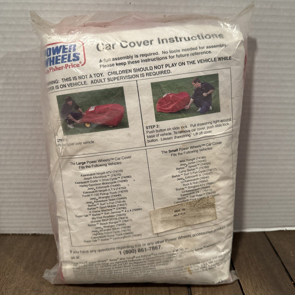 Vintage 1999 Small Red Ride-On Car with Power Wheels Cover