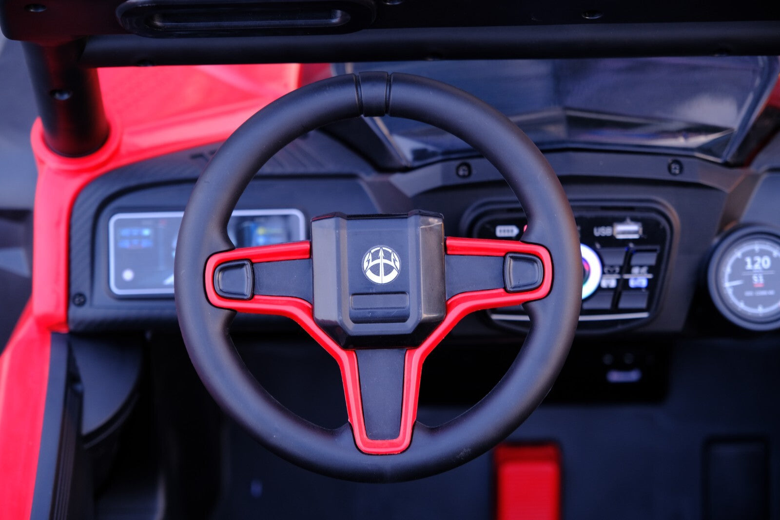 Kids 12V Ride-On Car with Remote Control, iPhone App Connectivity, and LED Lights