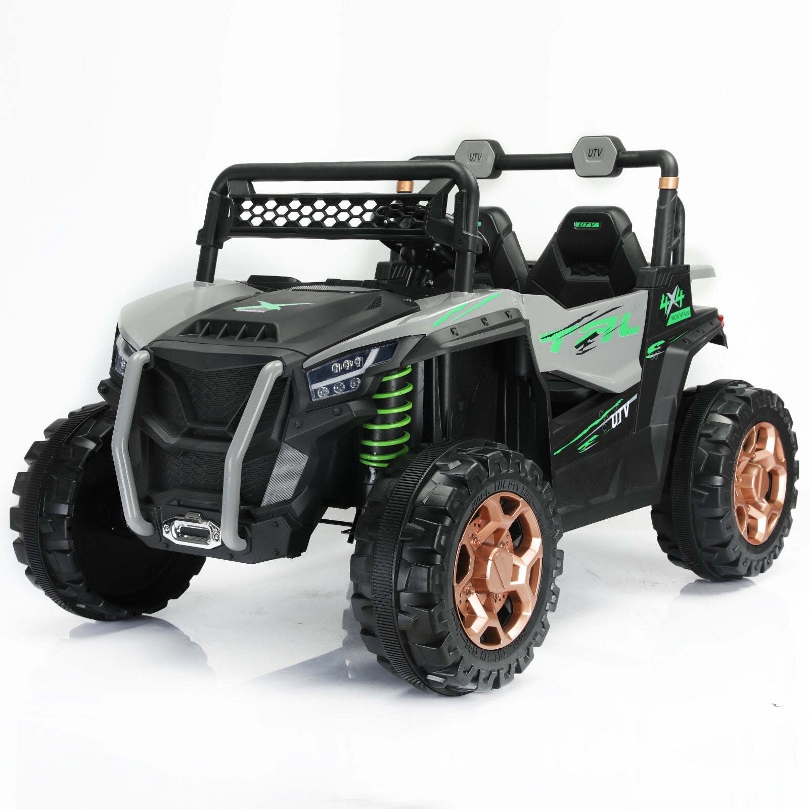 Kids 2-Seat Ride-On UTV with Remote Control, LED Lights, and AUX Input