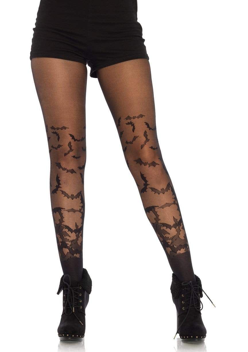 Bat Wing Sheer Tights Black (OS)