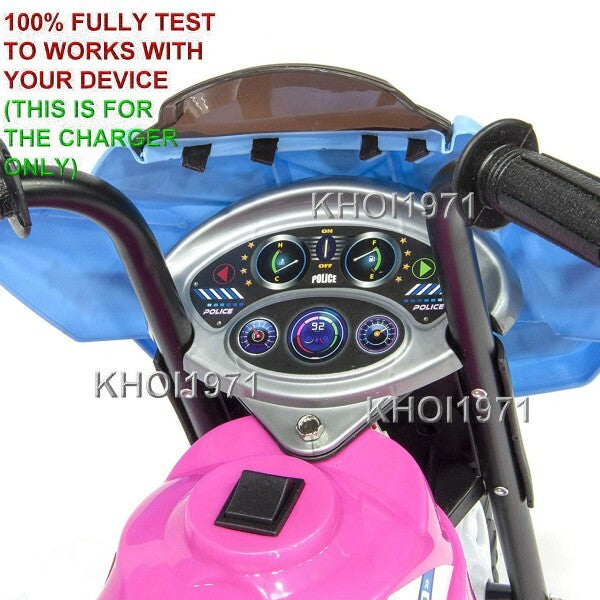AC Wall Charger Adapter for Kid Motorz Little Police Patrol Ride-On Motorcycle