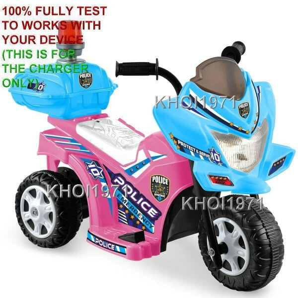 Wall Charger and AC Adapter for Kid Motorz Little Police Patrol Ride-On Motorcycle