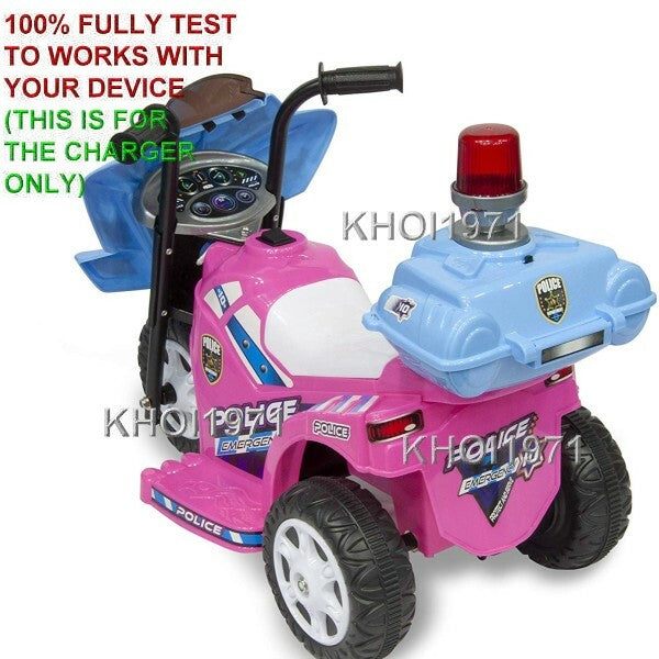 Wall Charger and AC Adapter for Kid Motorz Little Police Patrol Ride-On Motorcycle