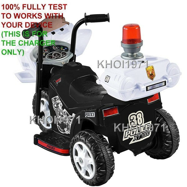 AC Wall Charger Adapter for Kids Motorz Little Police Patrol Ride-On Motorcycle