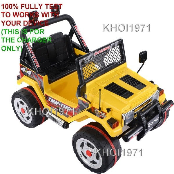 Yellow AC Wall Charger Adapter for Costway Drifter Jeep Truck Ride-On Toy