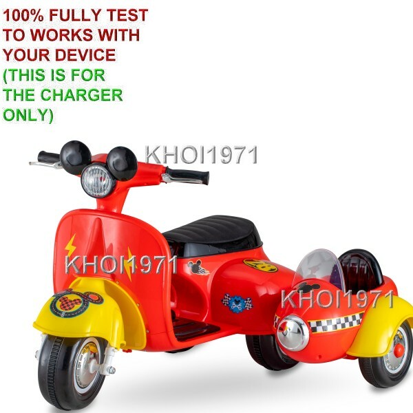 AC Wall Charger Adapter for KidTrax KT1490WM Mickey Mouse Scooter Side Car Ride-On Toy