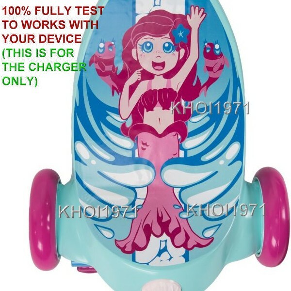 AC Wall Charger Adapter for 2-in-1 Bubble Mermaid Ride-On Scooter