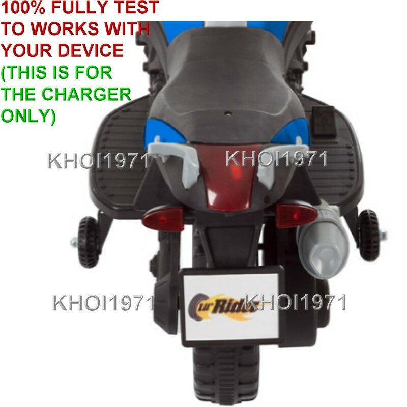 AC Wall Charger Adapter for Little Rider Motorcycle Ride-On with Training Wheels