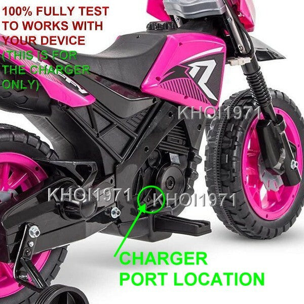 AC Charger Adapter for 17078P Huffy R1 Motorcycle Ride-On with Training Wheels