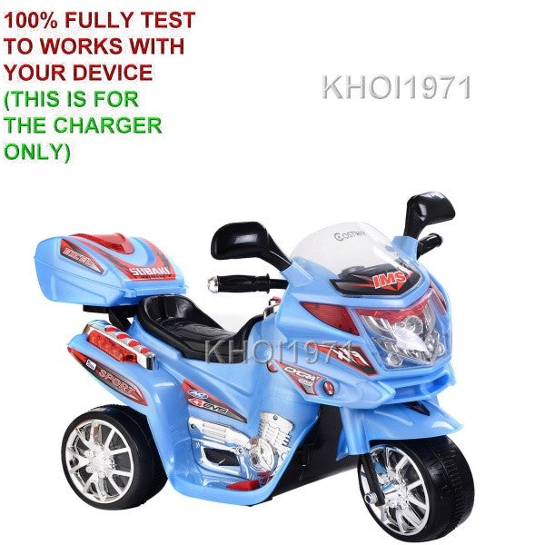 6V AC Charger Adapter for Blue 3-Wheel Ride-On Motorcycle Toy