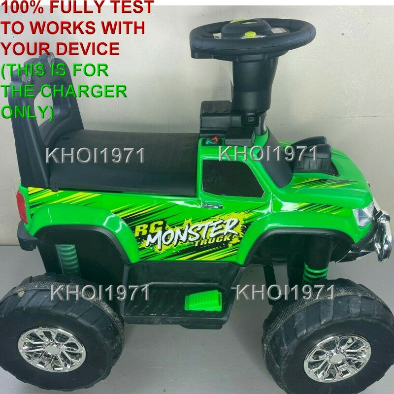 AC Wall Charger Adapter for Green 12V RC Monster Truck Ride-On Battery 19129