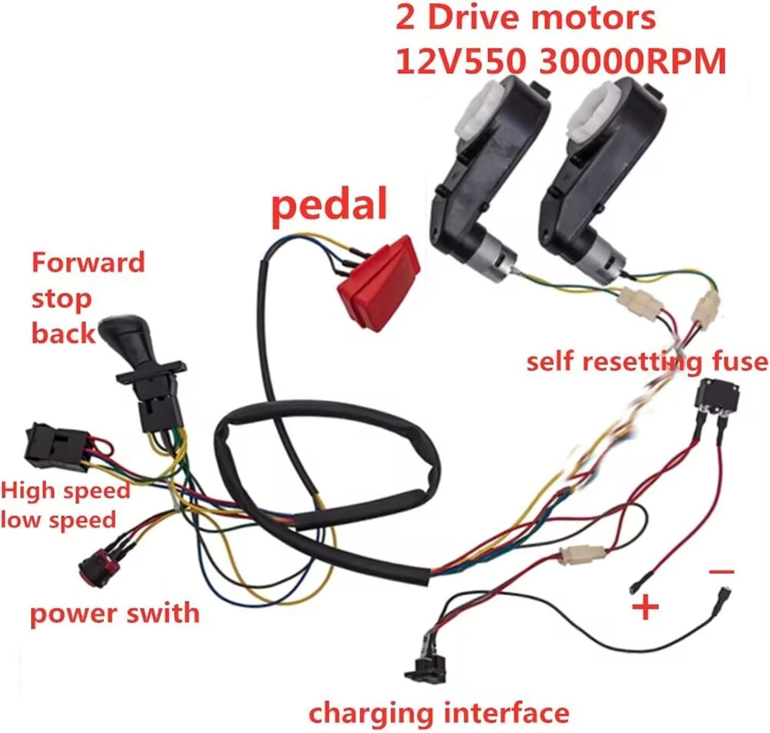 Children's DIY Electric Car Kit with Wires and Gearbox Accessories