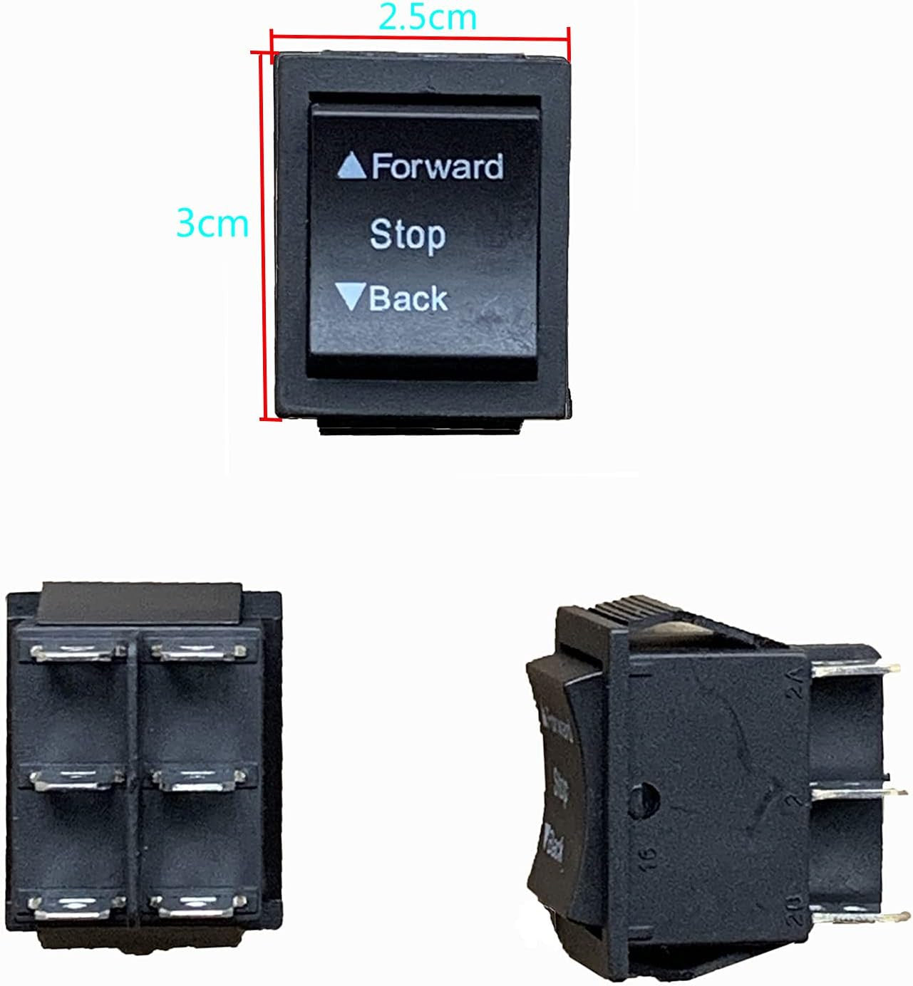 Electric Powered 4-Wheel Gear Switch for Children with Forward, Stop, and Reverse Controls