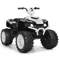 White 12V Kids ATV Quad Ride On Car with LED Light and Music Toy