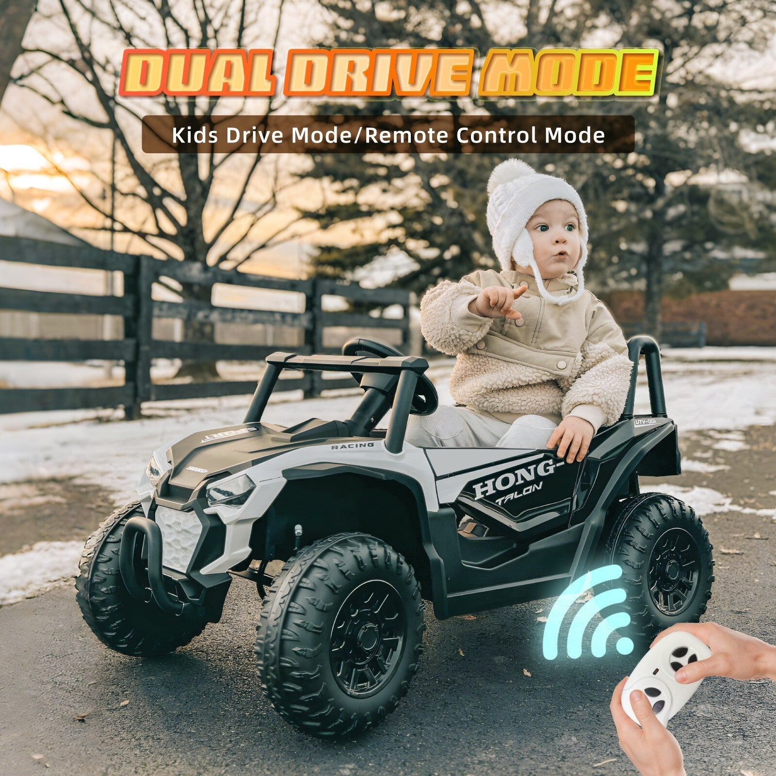 12V Electric Off-Road Kids Ride-On UTV with Battery Power and Remote Control