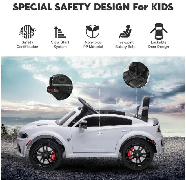 Electric Ride-On Car for Kids with Safety Belt, Parental Remote Control, and Music