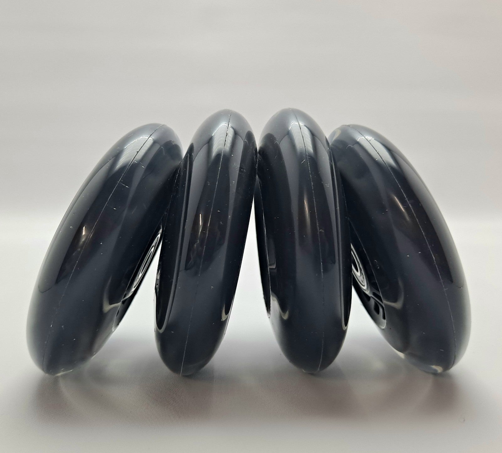 Car Polyurethane Replacement Wheels Set of 4 90mm Black Without Lights