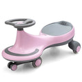 Wiggle Car Ride-On Toy with Flashing Wheels for Toddlers and Kids Pink