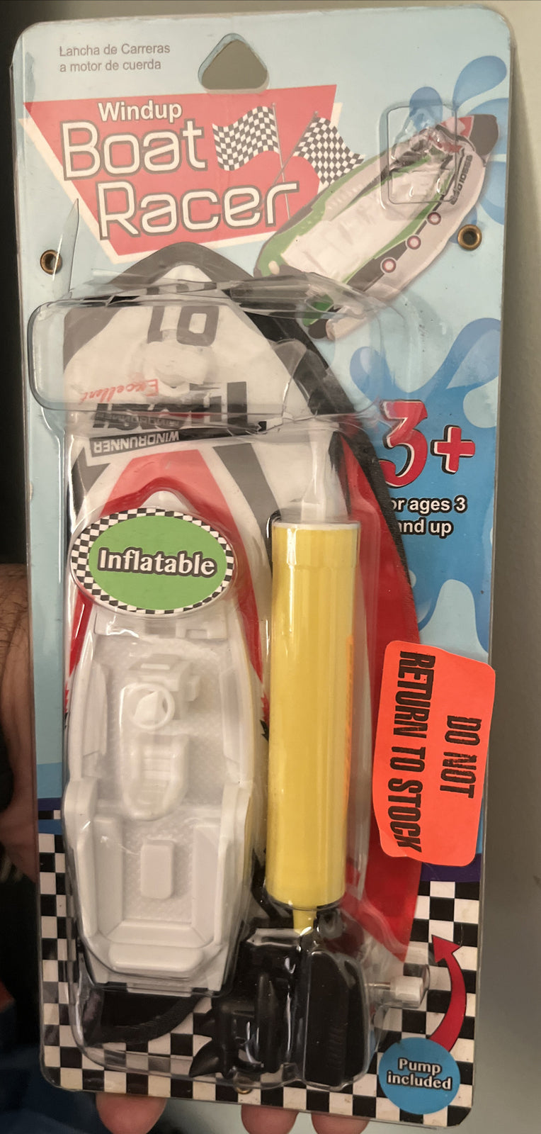 Vintage Windup Inflatable Toy Boat Racer Factory Sealed Rare Collectible
