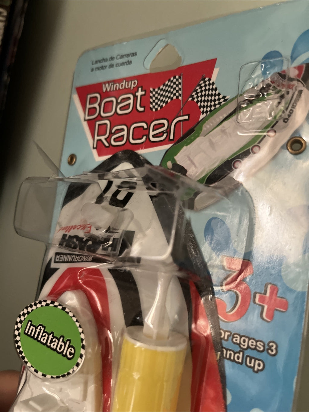 Vintage Windup Inflatable Toy Boat Racer Factory Sealed Rare Collectible