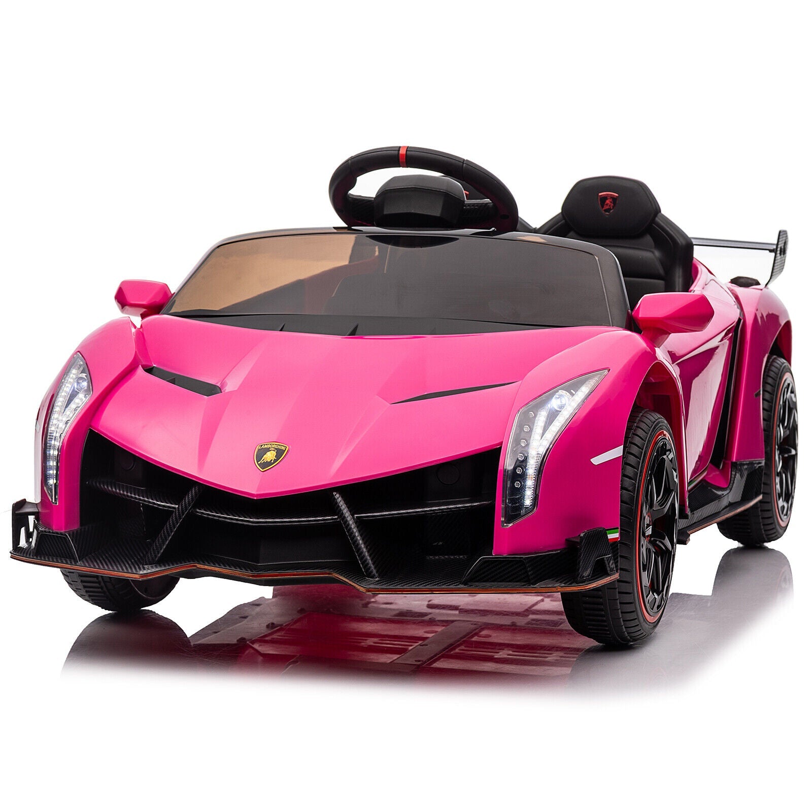XMX615B Lamborghini Poison 12V Dual Drive Sports Car in Rose Red