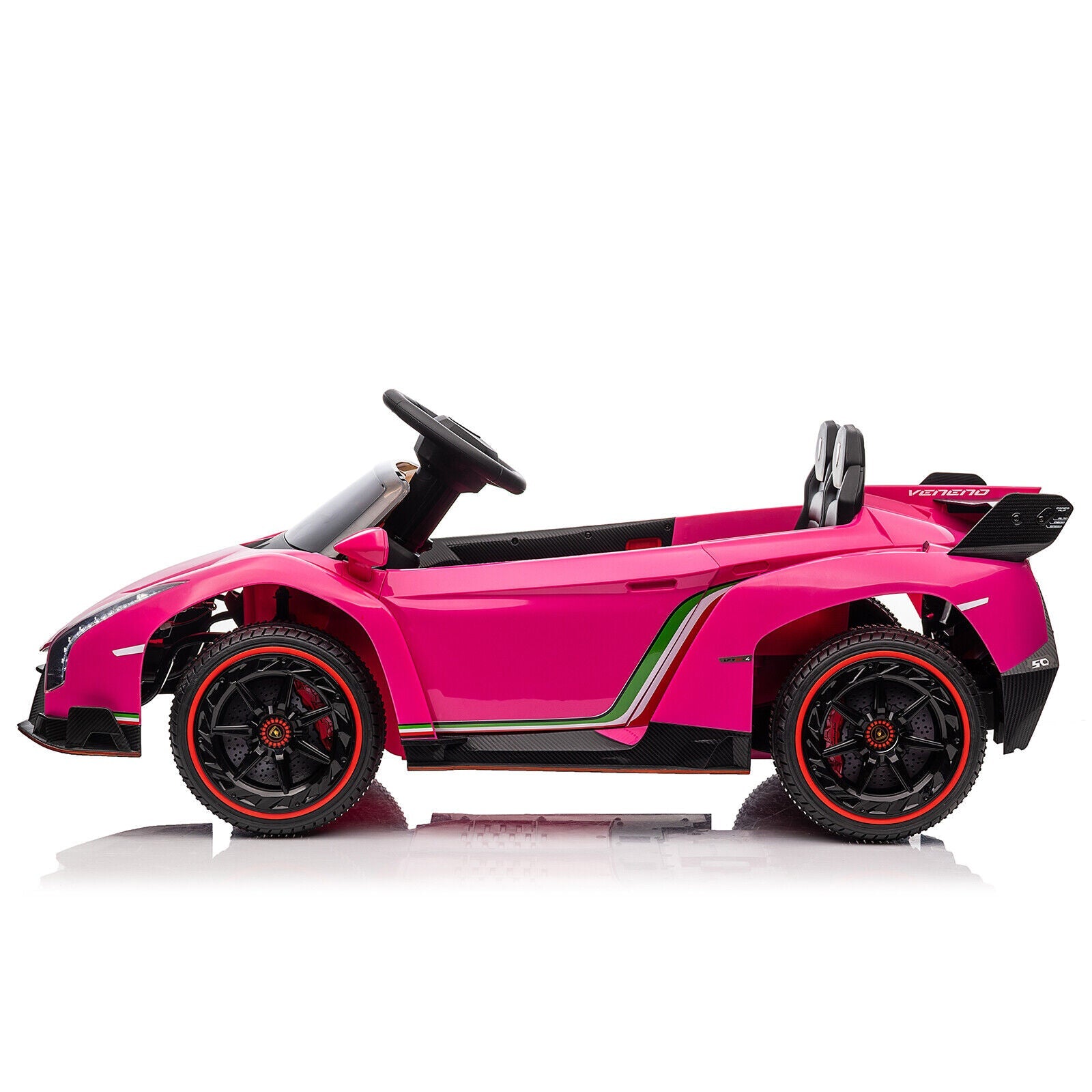 XMX615B Lamborghini Poison 12V Dual Drive Sports Car in Rose Red