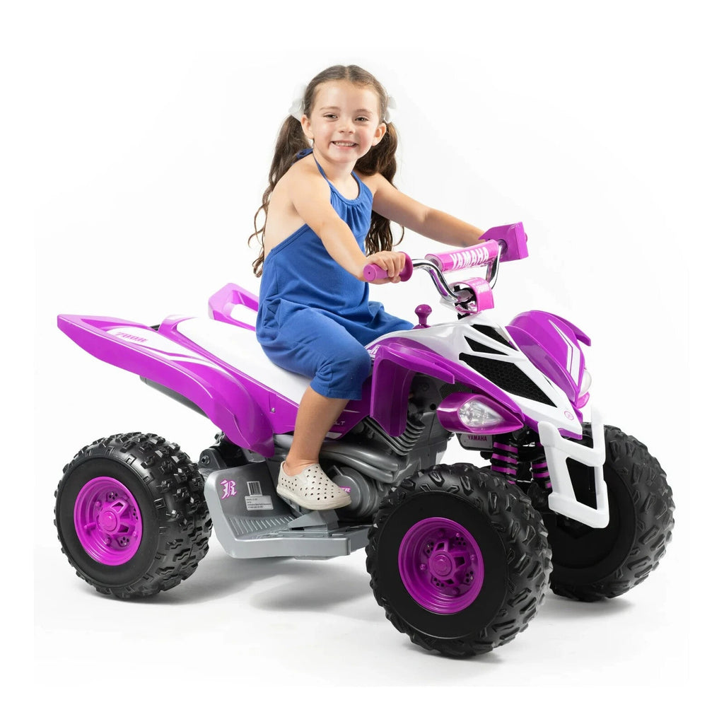Yamaha Raptor 12V All-Terrain Battery Ride-On ATV for Kids 3+ in Purple