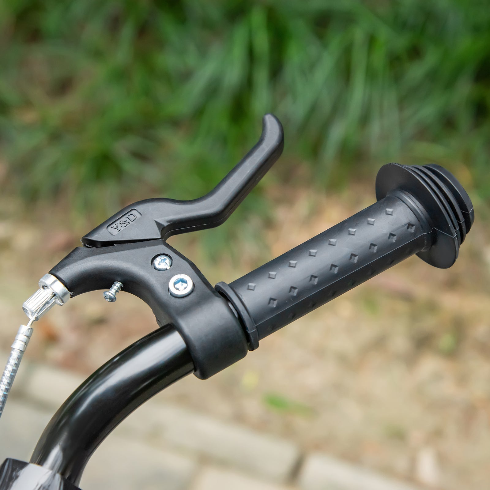 Youth Kick Scooter with Adjustable Handlebars, Double Brakes, and 16-Inch Inflatable Tires