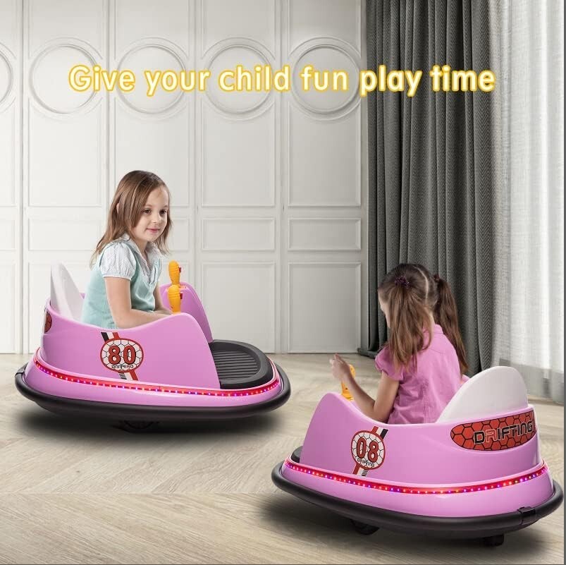 12V Electric Ride-On Bumper Car for Kids and Toddlers Ages 2-6 Years - Purple