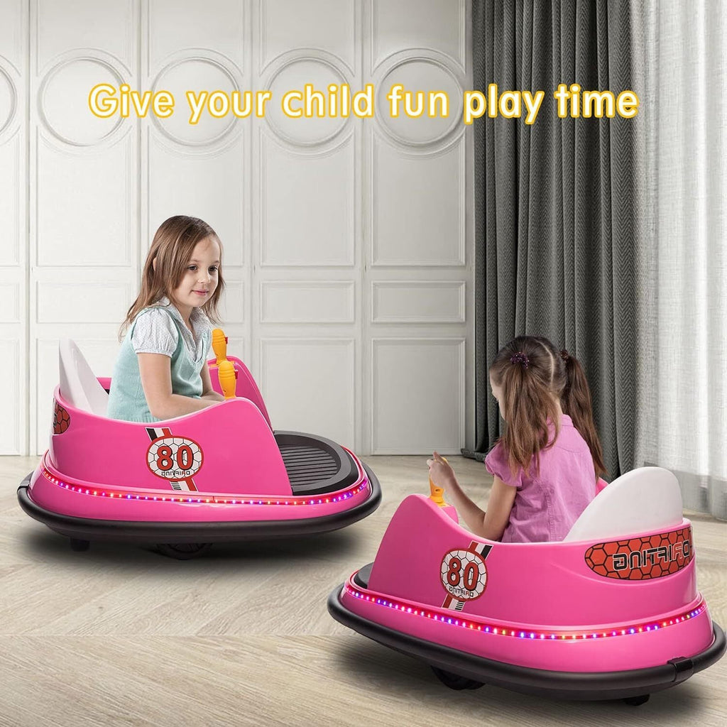 12V Kids Ride-On Bumper Car with Remote Control, 360° Spin, and Flashing Lights for Toddlers