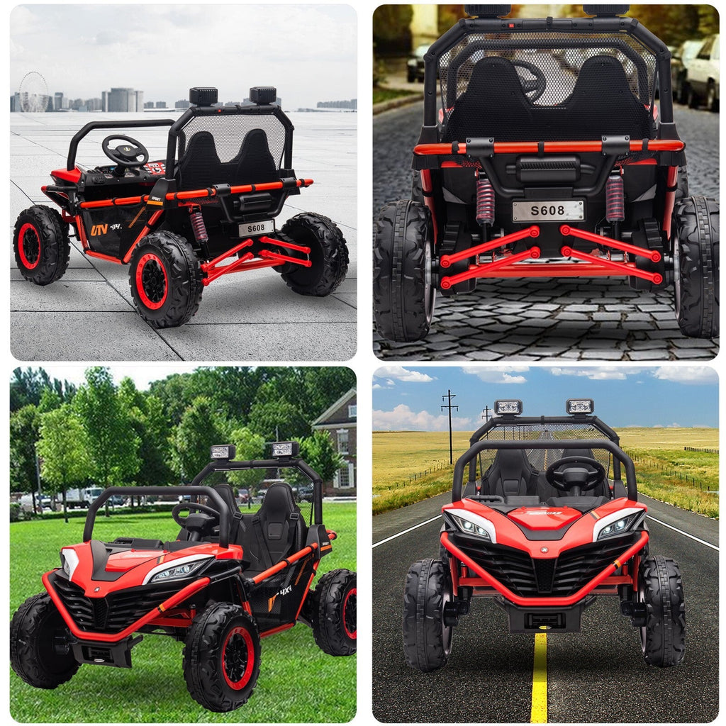 24V Electric 2-Seater Kids Ride-On UTV Truck with 4WD and Remote Control, 4x80W Motors