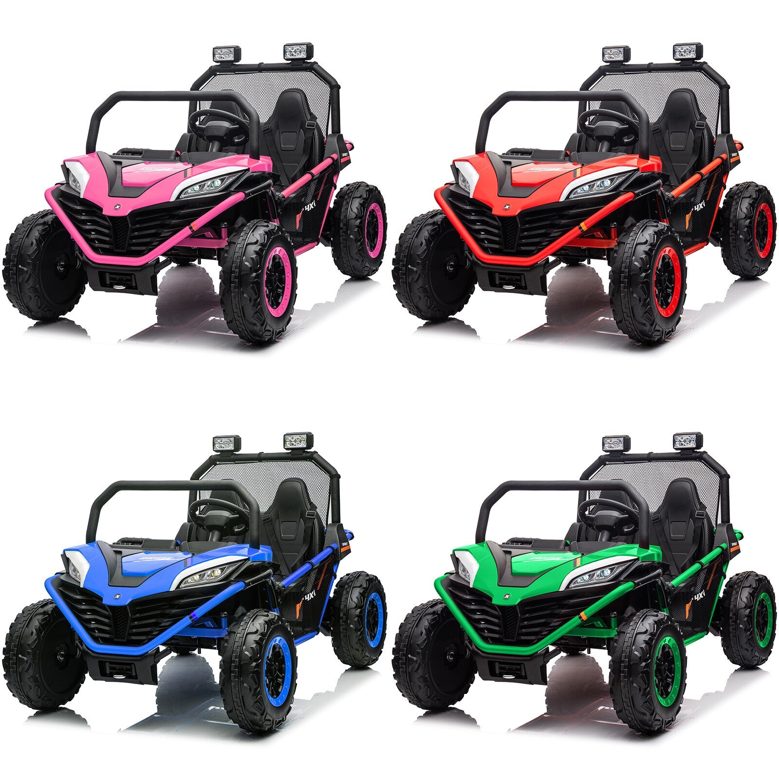 24V Kids 2-Seater Ride-On UTV Car with 400W Motor, Metal Frame, and EVA Wheels