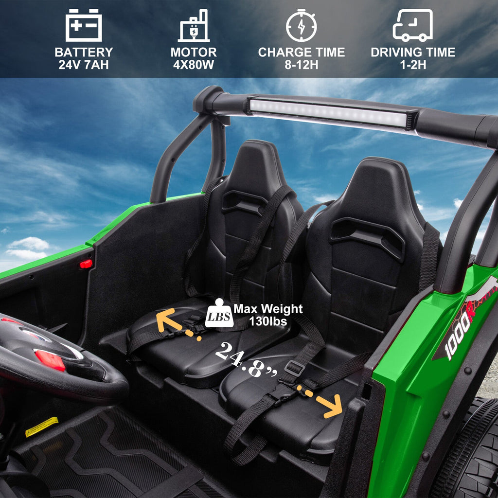 24V Electric Kids 2-Seater Ride-On UTV Truck with 4x80W Motors and Remote Control