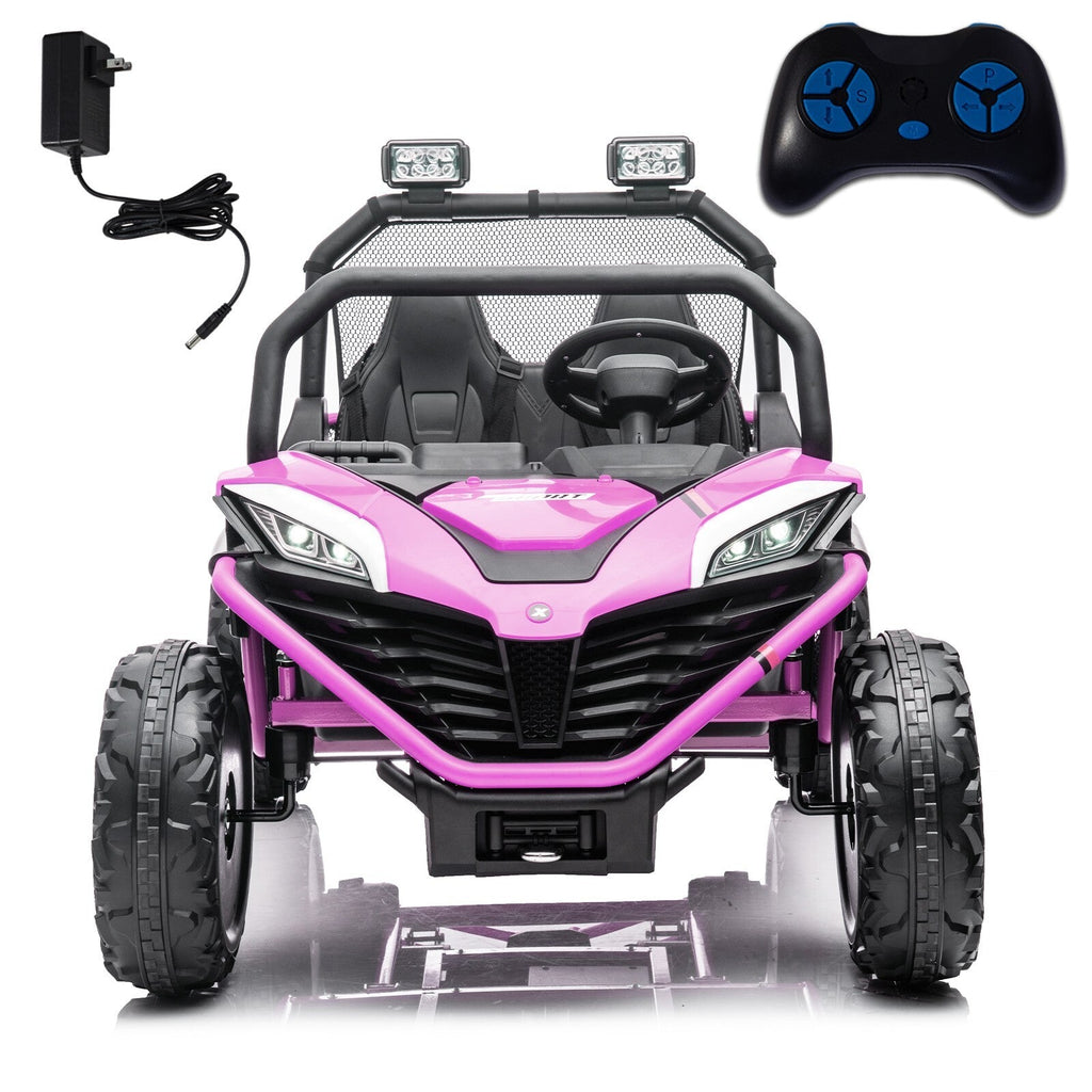 24V Kids 2-Seater Ride-On UTV Truck with 300W Motor, Remote Control, EVA Tires, Purple