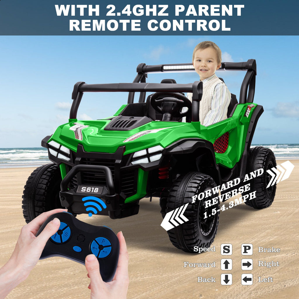 24V Kids Electric 2-Seater Off-Road UTV Truck Ride-On Car with 4WD and 80W Motor