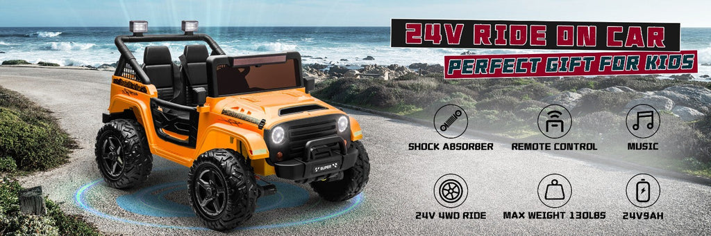 Kids Electric Ride-On Truck 24V 9AH Battery 4WD/2WD Multi-Color Power Car