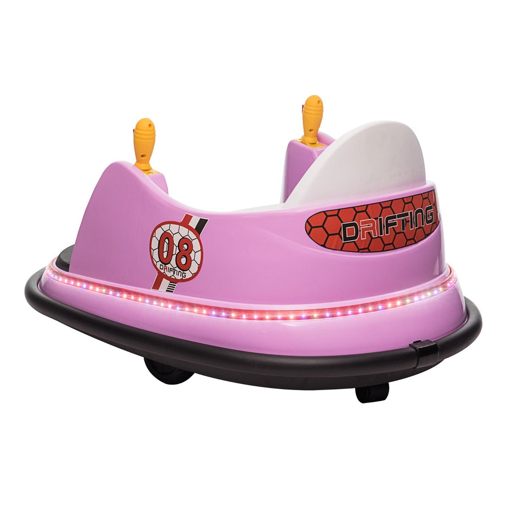 12V Kids Ride-On Bumper Car with Remote Control, 360° Spin and Flashing Lights for Toddlers